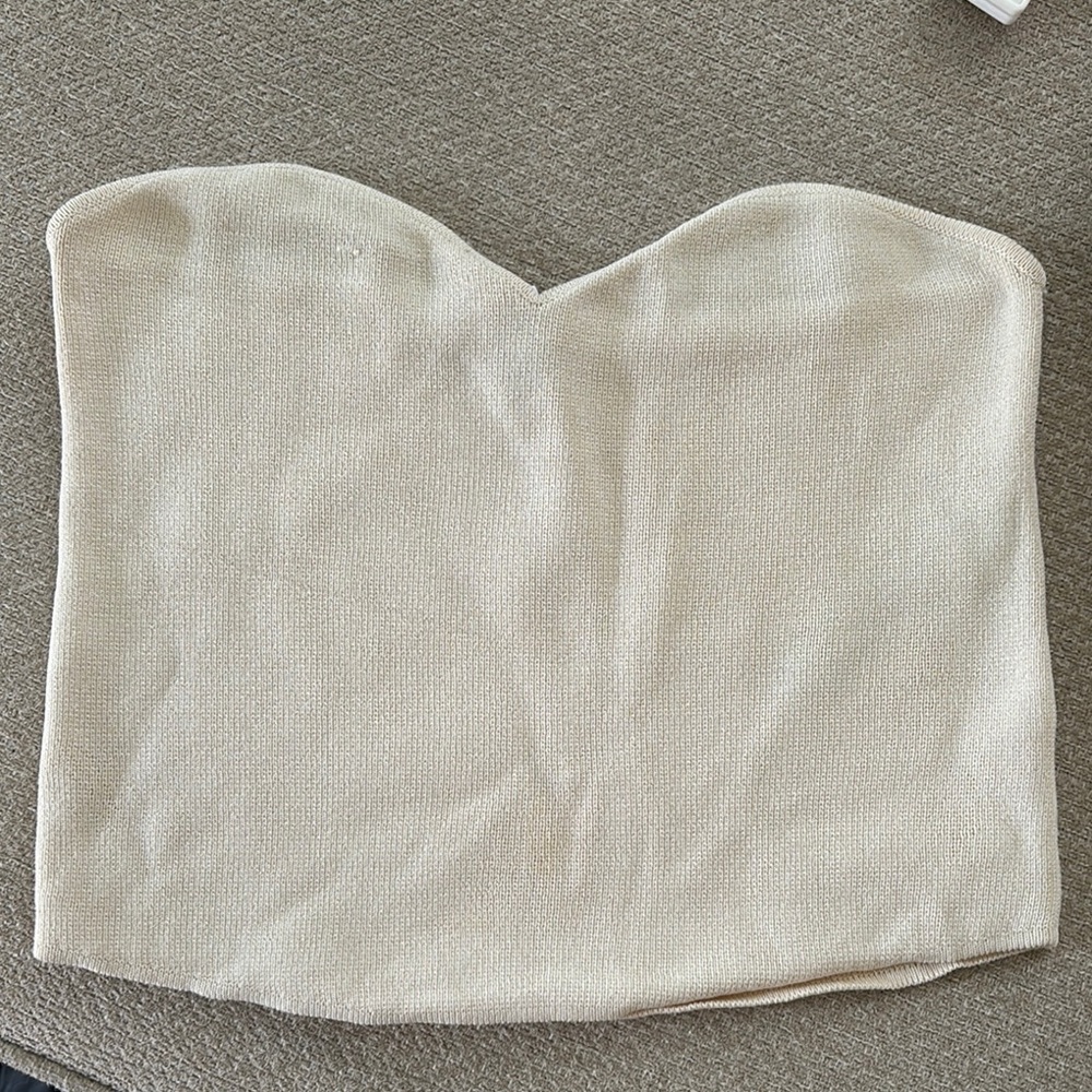 Cream Strapless Top